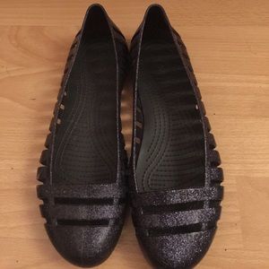 Like new black glitter flats